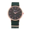 Nyaste män Kvinnor Klockor Lyx Geneva Tunn Shell Nylon Rose Gold Band Clock Boy Girl Student Business Outdoor Wristwatches