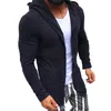 Męskie Swetry 2021 Męskie High Street Long Cardigan Slim Fit Hooded Cardigans Solid Color Dzianiny Sweter wierzchniej