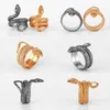 Cluster Rings Gold Snake Animal Stainless Steel Mens Punk Hip Hop Trendy unico per il regalo di creatività dei gioielli del fidanzato maschio all'ingrosso1