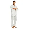 Мужская Silk Satin Pajamas Set Pajama Pajama Sleepwears Set Loungewear S, M, L, XL, 2XL, 3XLL, 4XL 201109