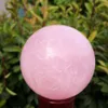 Esfera de bola curativa de cristal de cuarzo rosa rosa natural + soporte 201125