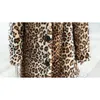 Ny Vinter Kvinnor Faux Kanin Fur Coat Tjock Varm Leopard Mink Jacket Trench Coats Sexig Lyxig Kvinna Overcoat Plus Size 201029