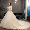 Główna suknia ślubna Hepburn 2022 Jesień i zima Nowy Szampan Ogoniasty Las Fantasy Super Bajka Bride
