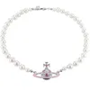 Collier de perle saturn laqué rose Nana Collier de style rose Saturne Collier de perles laqué 9302175