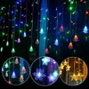 FENGRISE Elk Tree Bell Christmas LED String Lights Garland Christmas Decor for Home Holiday Lighting Happy New Year 2021 201006