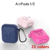 2 in 1 für Apfel AIRPODE 12 Koffer Silikonverstärker Protector Airpod Abdeckung Ohrpodgehäuse Anti-Drop mit Haken
