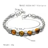 Stainless steel tiger eye beads bracelets natural stone bracelet for men hip hop fashion jewelry will and sandy