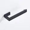 Matte Black 304 Rostfritt Stål Badrum Hårdvara Set Robe Hook Handduk Bar Toalettpapper Handdukshållare Badrum Tillbehör T200425