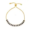 18K Gold Iced Out Bracelete de diamante colorido String de corda ajustável Bracelets de zircão cúbico Jóias de moda Will e Sandy Gift