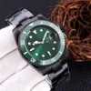 Mens Watches 40mm 세라믹 베젤 풀 스테인리스 스틸 자동 역학 Movment Green Reloj de Lujo Sapphire 5ATM 방수 시계