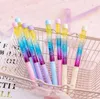 Rainbow Drift Sand Creative Ballpoint Pen Glitter Crystal Colorful Kids Novelty Stationery Gift Office Fun Release Relax Play Ball Pen SN475