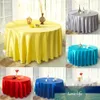 10pcs / pack Cor Prata 120 polegadas redonda de cetim Capa Toalhas de mesa para a festa de casamento Restaurante Banquete DecorationsSheet