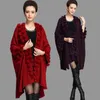 Fashion Trend Women Rabbit Fur Poncho sjaaljas lange gebreide kasjmier cape fur sweater pashmina herfst winter nieuwe T191102200R4451893
