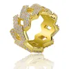 Роскошные дизайнерские мужские кольца с бриллиантами Iced Out из 18-каратного золота, ювелирные изделия в стиле хип-хоп2480147