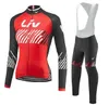 Maglia da ciclismo Set da donna Completo da bici Camicia a maniche lunghe Gilet Bretelle Pantaloni Abbigliamento da bicicletta TEAM Inverno