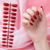 24 Pcs/set Fake Nail Tips Full Cover Pink Blue Black Mixed Colors Matting Effect Natural ABS Artificial Nail Art Design nails ottie