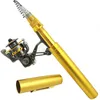 18m 21m pen shape rod spinning telescopic pocket rod rock fishing pole cast reel set portable mini metal shell fishing rod 201024251579