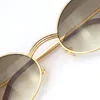 Groothandel Groter 1186111 Metalen Zonnebril Exquisite Zowel mannen als vrouwen Adumbral Bril UV40 Lens Grootte: 55-22-140mm zilver 18K gouden frame Brillen Ronde Brillen