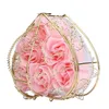 Valentine Róże Plated Iron Basket Rose Soap Kwiat Sztuczne Rose Kwiaty Wedding Birthday Mothers Day Pad12977