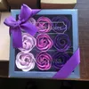 Valentine Day Rose Gift 9 Pcs Flower Rose Box Wedding Mother Day Birthday Day Artificial Rose Flower 8color HH21-22