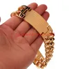 gold cuban link id bracelet