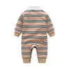 Pre-sale Children Designer Romper Fashion Autumn Baby Boys Leisure Knitted One-piece Clothes Infant Cotton Newborn Jumpsuit 0-2 Years