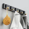 Hooks & Rails ADOREHOUSE Folding Flip Hook Wall Mounted Retractable Bath Towel Hanger Coat Entryway Bedroom