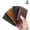 RFID Blocking Vintage Automatic Leather Credit Card Holder Men Aluminum Alloy Metal Business ID Multifunction Cardholder Thin Wallet for Man