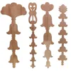 Dekorativa Objekt Figuriner Runbazef Vintage Unpainted Wood Snided Decal Corner Applique Frame för hemmöbler Väggdörr Trä Miniat