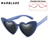 WarBLade niños gafas de sol polarizadas moda en forma de corazón niños niñas gafas de sol UV400 bebé marco de seguridad Flexible Eyewear281J