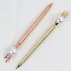 Wholesale Big Pearl Colorful Crystal Diamond Ballpoint Pen Metal Ball Pens Student Office Writing Supplies