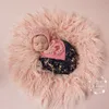 Baby Round Blanket Long Pile Faux Fur Photography Prop Newborn Photo Shoot Background Basket Filler Fotografia Accessories 201111