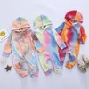 6 colores Nuevo bebé Tie Dye Mameluco con capucha Recién nacido Monos de manga larga 2020 Otoño Body Boutique de moda Niños Escalada Clo1419536