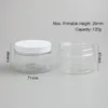 20 x 120g Tom klar Pet Cream Jar 4oz Transparent plastkrämflaska med aluminiumkåpa kosmetisk behållareförpackning