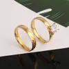 Золотое посеребренное обручальное кольцо 2 шт. Глянцевый польский простой циркония Красивое кольцо для женщин Свадебные украшения