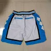 Shorts pour hommes Just Don Team Men NCAA North Carolina Tar Heels Wear Sport Pant With Pocket Zipper Sweatpants Hip Pop Rouge Bleu Noir