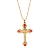 Collana con croce di grandi dimensioni Crocifisso INRI Gesù Ciondolo pezzo da uomo Catena Gioielli cattolici Regali di Natale