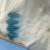 Samtida kristallkronkrona Italien design rund glaslampa ljusarmaturer blå skugga klar färg handblåst glaslampa