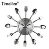 Wall Clocks 2021 Clock Kitchen Noiseless Stainless Steel Cutlery Knife And Fork Spoon Restaurant Home Decor1