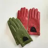 Women's Natural Leather Rivet Punk Style Gloves Female Genuine Leather Hollow Out Red Green Motorcycle Driving Gloves R749 201104