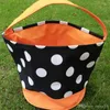 Halloween Candy Basket Bag Polka Dot Hand Bag Storage Bags Put Eggs Storage Sacks Print Bucket Bags Desk Baskets Gift Bags WVT0314