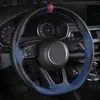 DIY Hand Stitched Car Steering Wheel Cover Leather For Kia Rio Morning Stinger Niro For Kia Cerato Sorento Stonic Soul Sportage