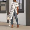 Asymétrique Tunique Femmes Tops 2020 D'été Dames Chemises Vintage Floral Imprimé Long Blouse Femme Plus La Taille Casual Blusa S5XL T200321