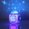 Gökyüzü Yıldız Çocuk Bebek Odası Gece Lambası Projektör Lamba Yatak Odası Müzik Çalar Saat Renk Değişimi Çok fonksiyonlu Parlayan Çalar Saat LJ200827