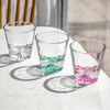 Mt. Fuji Whiskey Glass Handmade Old Fashioned Wine Glasses Rock Tumbler Drinkware Japanese Sake Cup Clear Pink Green Snow Mountain