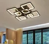 New Modern led Chandelier Lights for Living Room Dining Kitchen Bedroom Home White Rectangle Hanging Ceiling Lamp Lighting