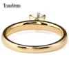 Transgems 14K Geel Gold Center 0,4 Karaatdiameter 4,5 mm F Kleurbetrokkenheid Ring voor vrouwen Huwelijksgeschenken Y200620