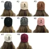 8 stilar criss-cross crochet mössor kvinnor flicka vinter stickade hattar utomhus ponytail beanie avtagbar hatt knit cross cap m2854