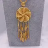 Dubai 18K goud kleur Sieraden sets voor Vrouwen Indian Ethiopië Ketting Hanger Oorbellen set Afrika Saudi Arabië bruiloft gift301A