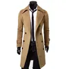 Khaki Trench Coat Męskie Kurtka Zimowa Casual Ciepła Długa Kurtka Mężczyźni Oversized Windbreaker Płaszcz Double Breasted Male Coats1